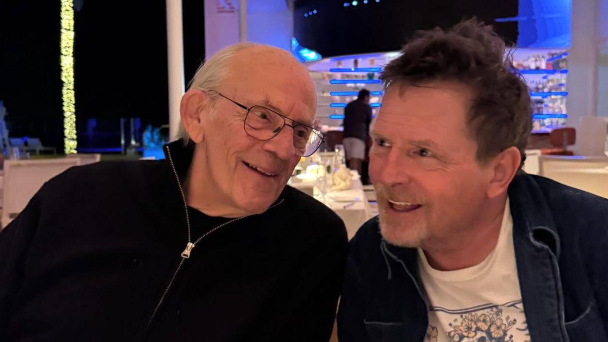 Photo of Christopher Lloyd and Michael J. Fox.