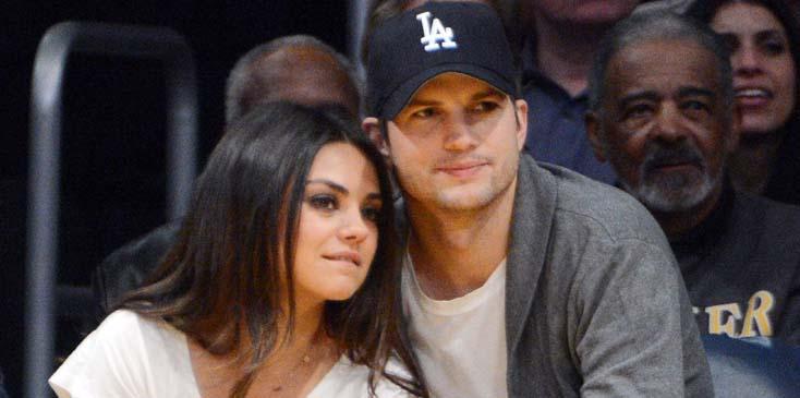 Ashton Kutcher and Mila Kunis watch Lakers play Suns, Los Angeles, CA