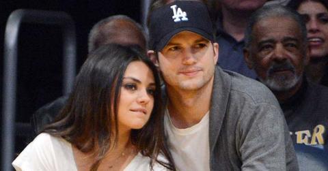 Ashton Kutcher and Mila Kunis watch Lakers play Suns, Los Angeles, CA