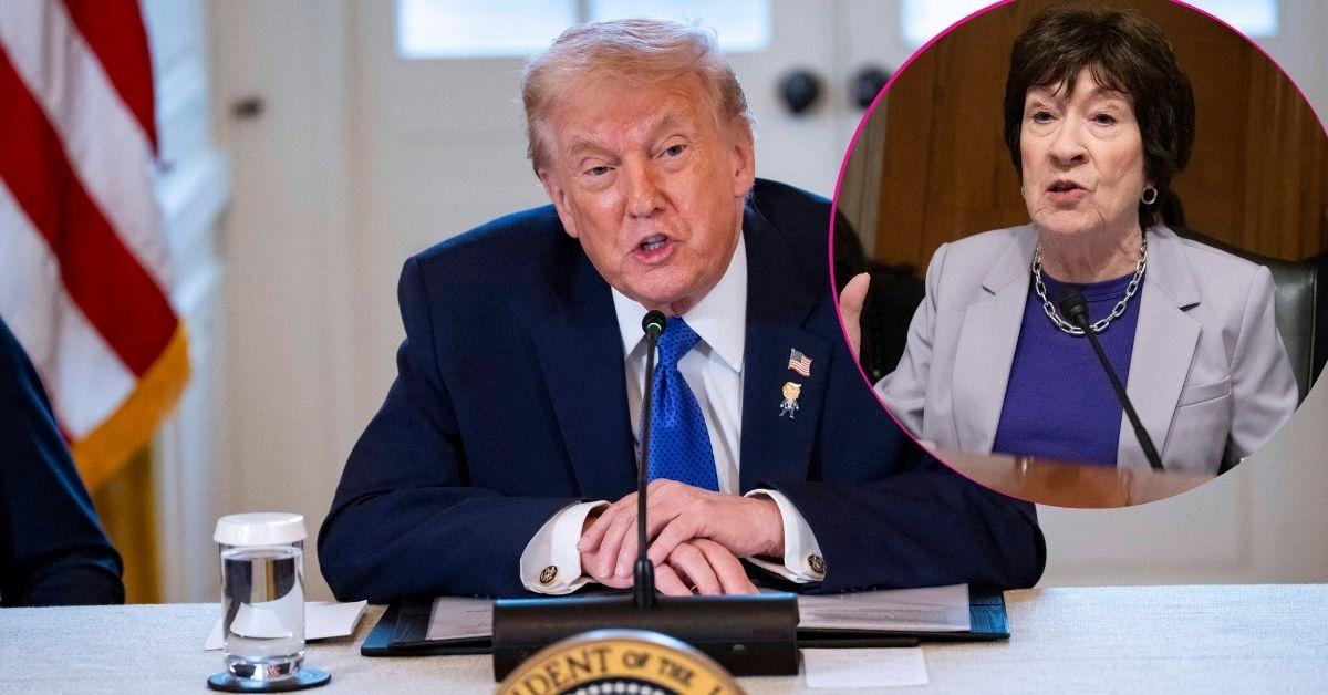 image of Donald trump, inset of Susan collins