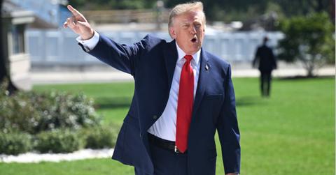 Trump in White house garden