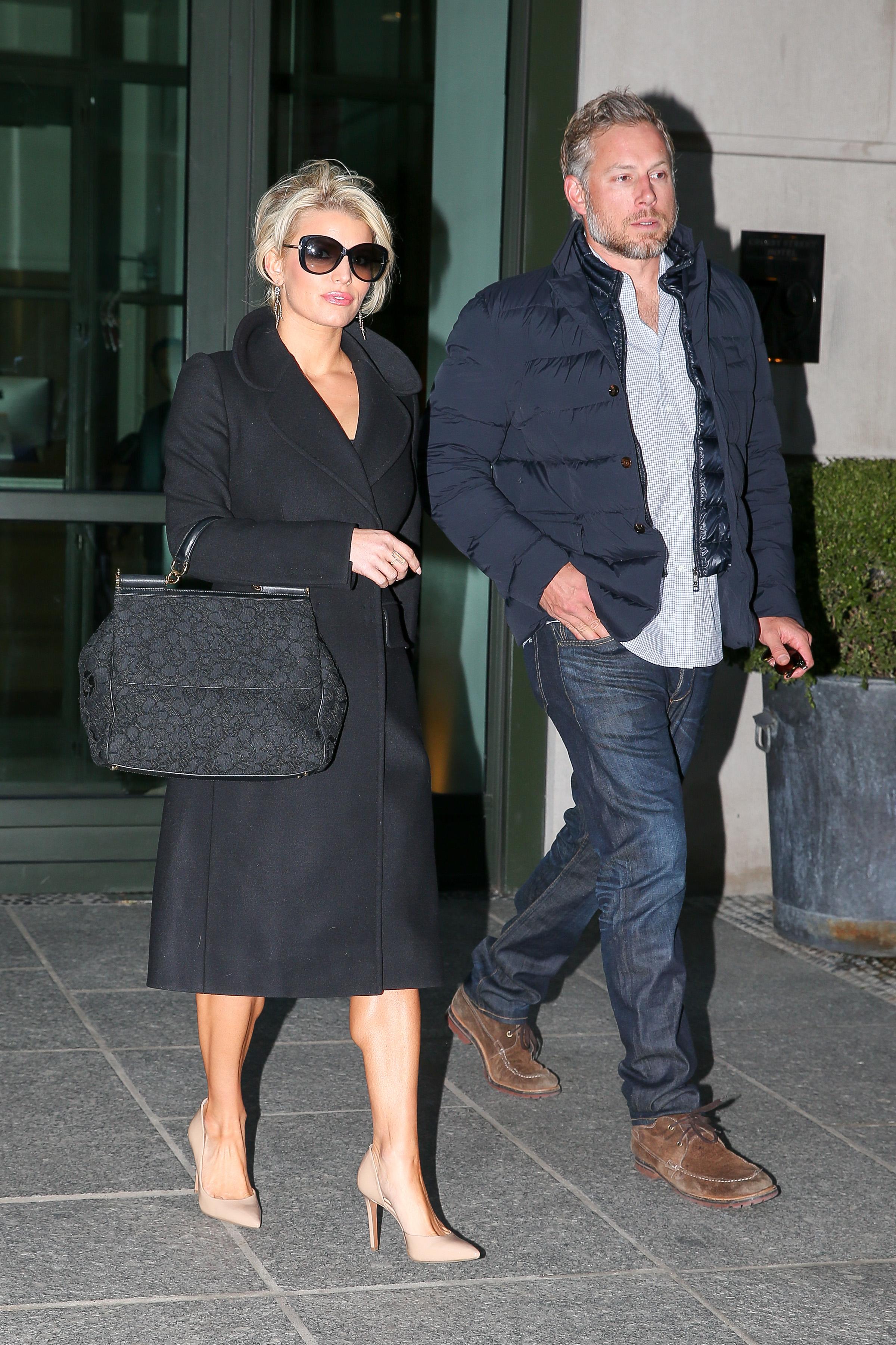 Jessica Simpson and Eric Johnson spotted leaving their hotel in New York City