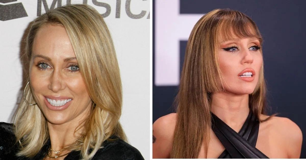 Composite photo of Tish and Miley Cyrus