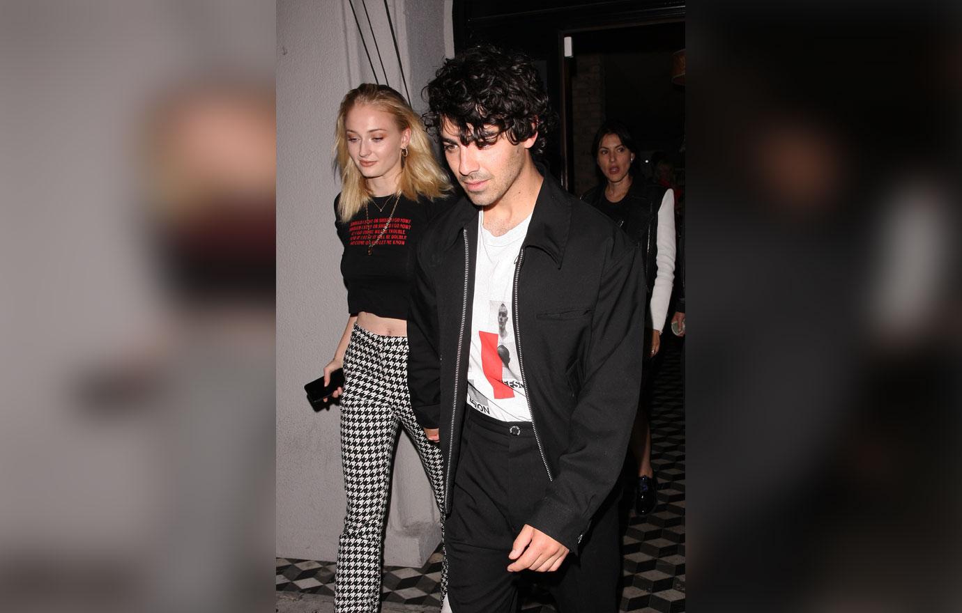 Joe Jonas and Sophie Turner are seen walking hand in hand from Craig&#8217;s restaurant after having dinner