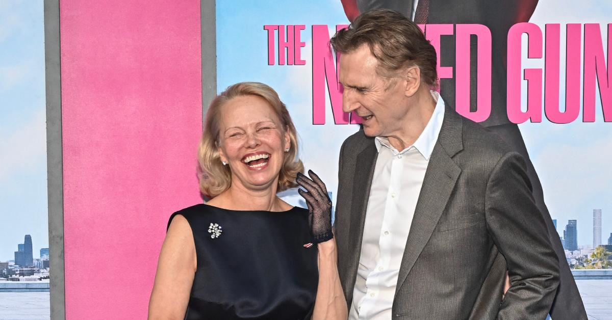Image of the actress coyly responded to rumors about her and Liam Neeson's relationship during an interview on 'Live.'