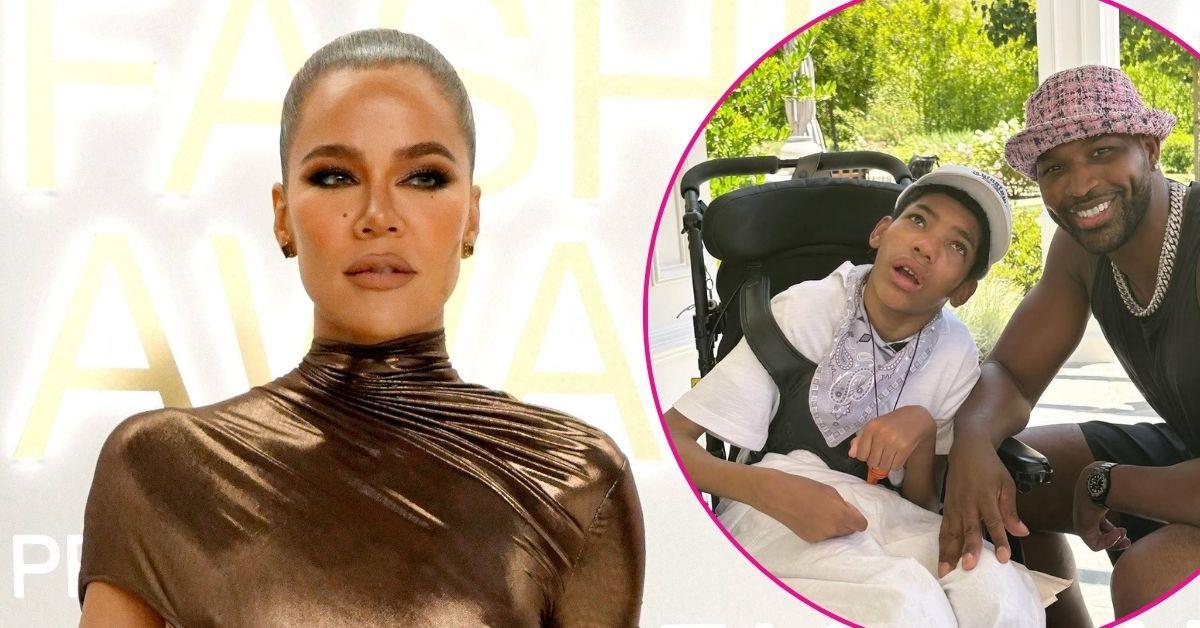 Split photo of Khloé Kardashian, Tristan Thompson & Amari Thompson