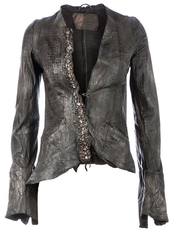 _LE CUIR PERDU embellished leather jacket