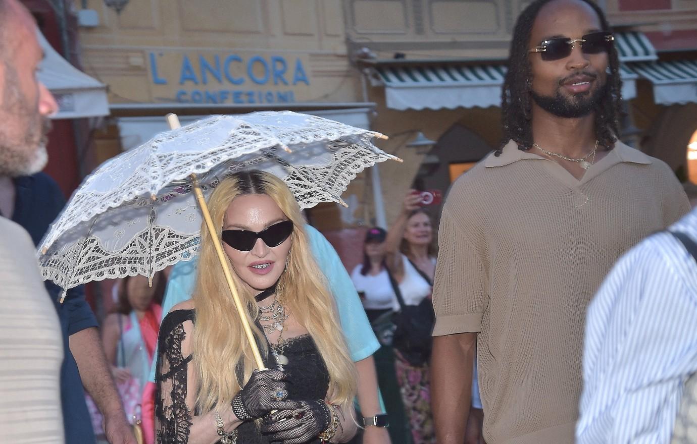 madonna young boyfriend aikeem morris out in portofino