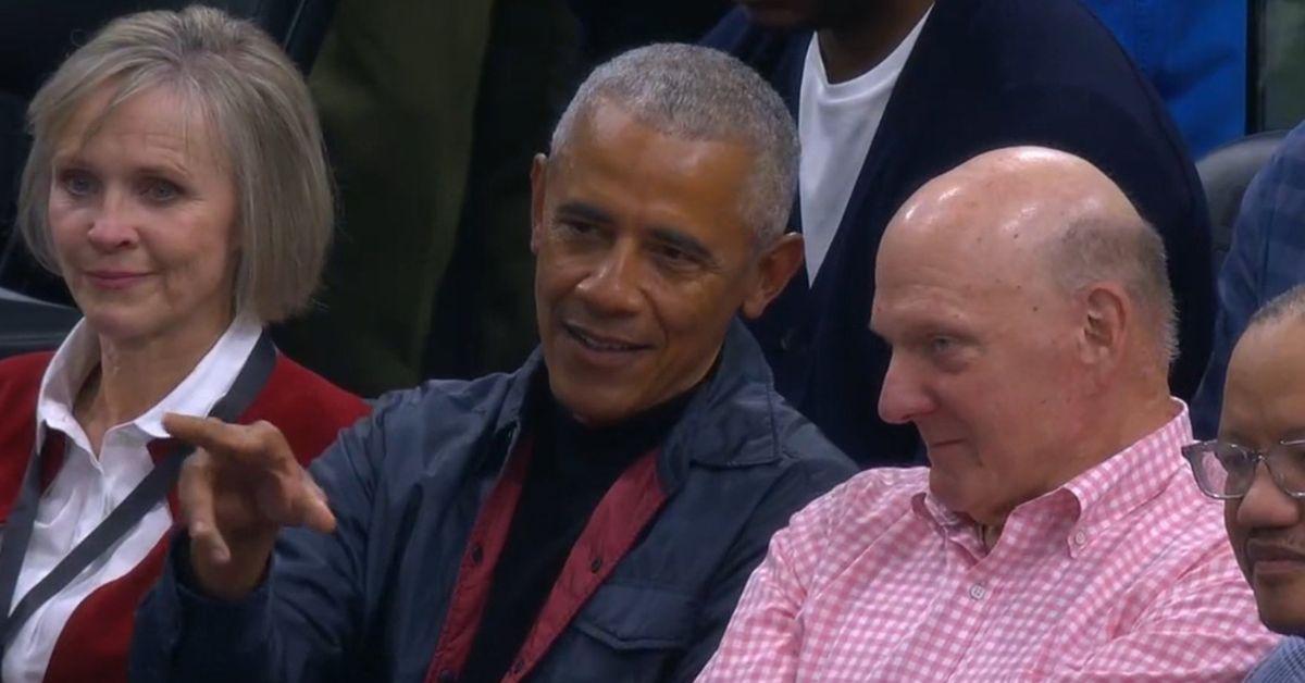 barack obama spotted clippers game without wife michelle divorce