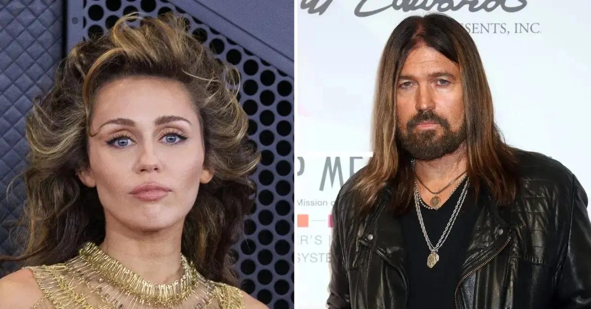 Composite photo of Miley and Billy Ray Cyrus