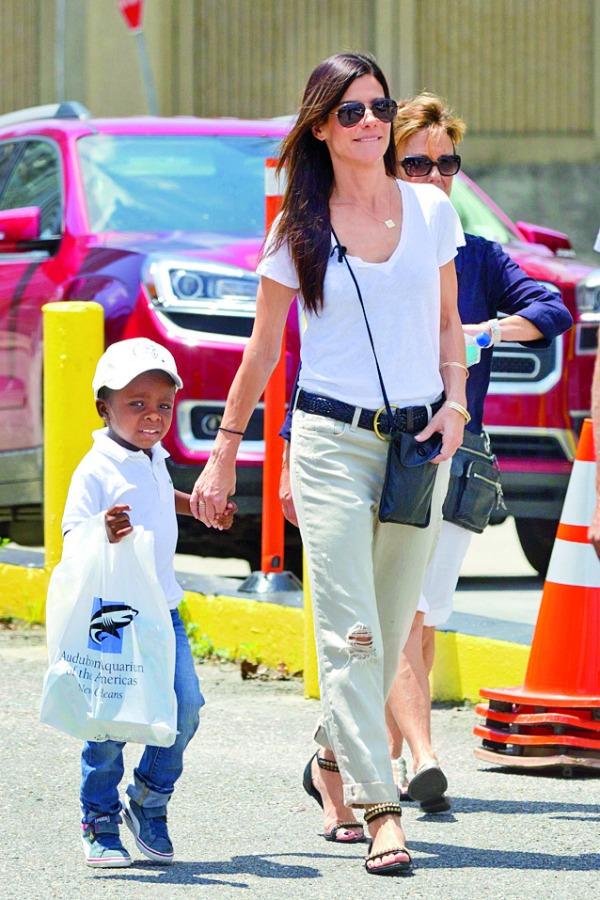 Sandra Bullock and son Louis