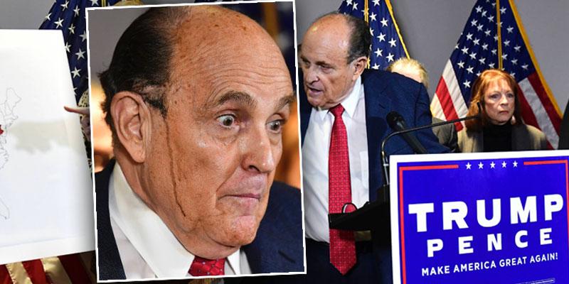 [Rudy Giuliani Sweats Through His Hair Dye During Press Conference