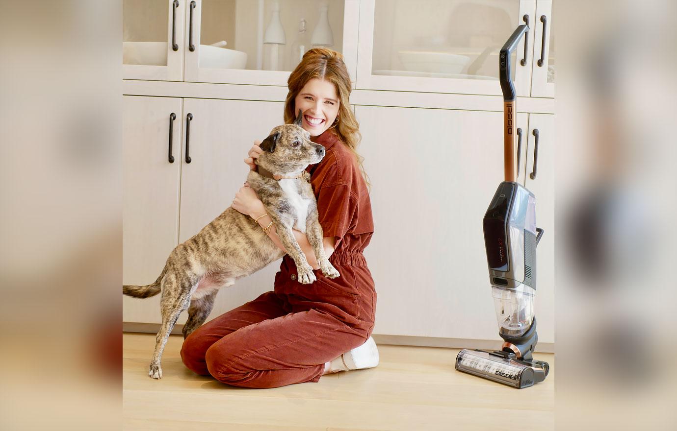 katherine schwarzenegger and rescue dog maverick help bissell launch new crosswave x pet pro wet dry vac