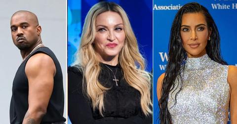 Composite photo of Kanye West, Madonna and Kim Kardashian