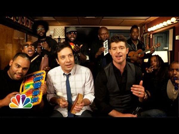 Robin Thicke with Jimmy Fallon and The Roots