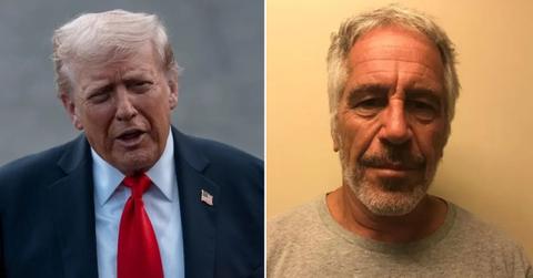 Split photo of Donald Trump and Jeffrey Epstein.