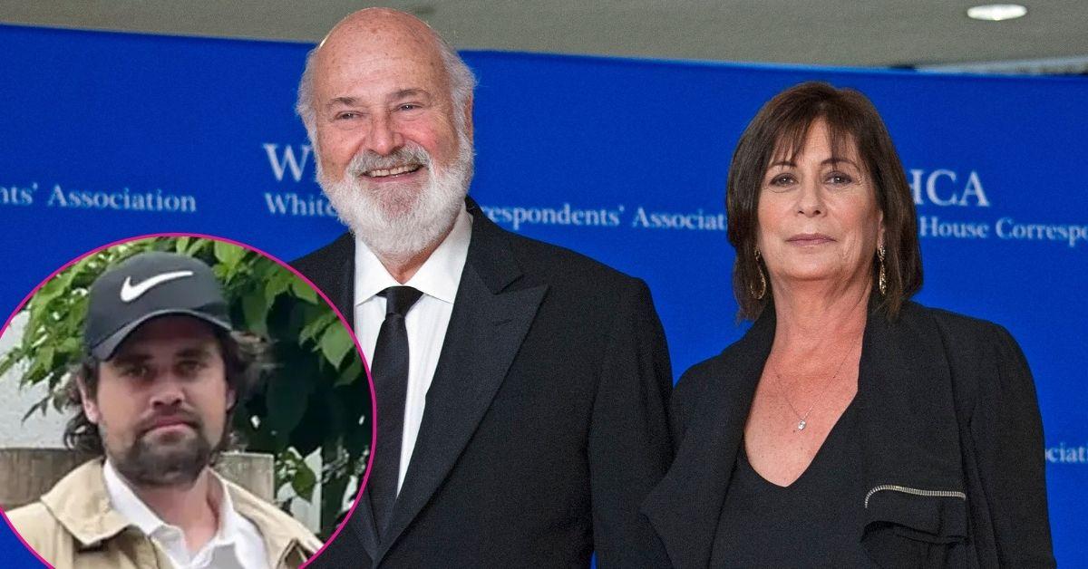 composite photo of nick reiner and parents rob and michele reiner