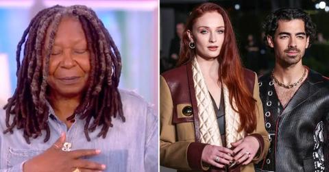 whoopi fakes collapse on view over sophie turner joe jonas conversationpp