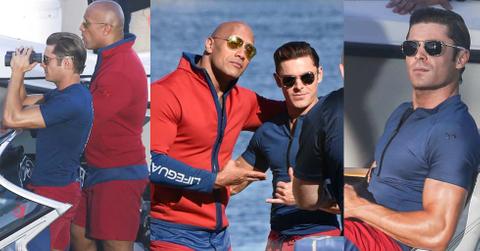 Baywatch movie the rock zac efron shirtless muscles 01