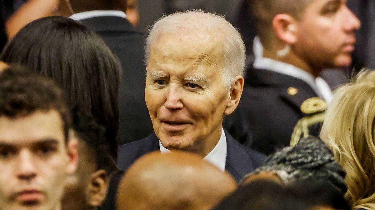 Photo of Joe Biden attended Jesse Jackson's funeral on Friday, March 6.