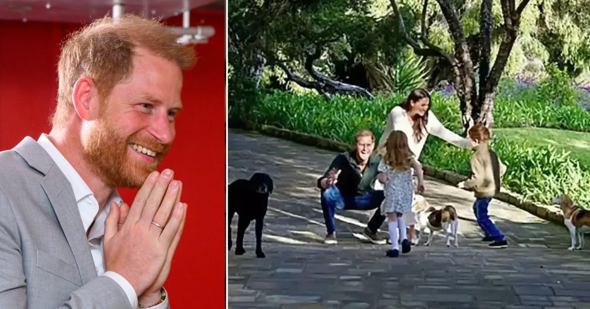 photo of Prince Harry; Meghan Markle and their kids. 