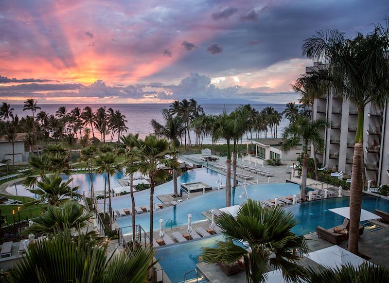 andaz maui sunset pool deck