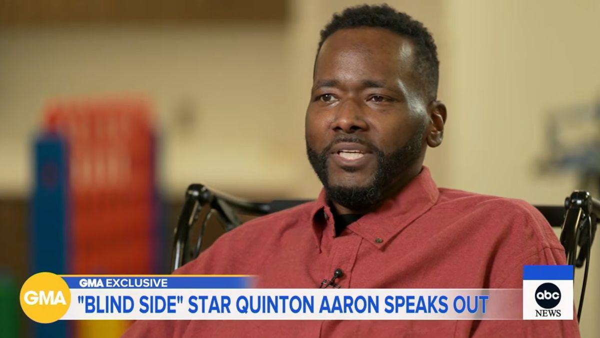 image of Quinton Aaron married Margarita DeLeon at a Los Angeles chapel.