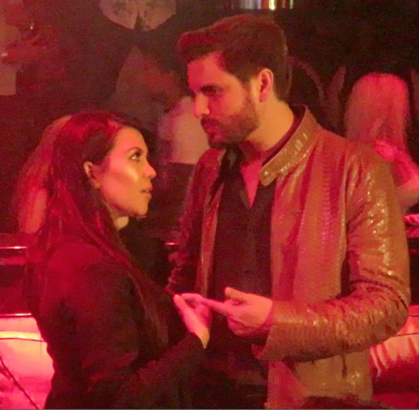 Scott Disick parites with Kourtney Kardashian in Vegas and makes faces and has a cigarette in his VIP section