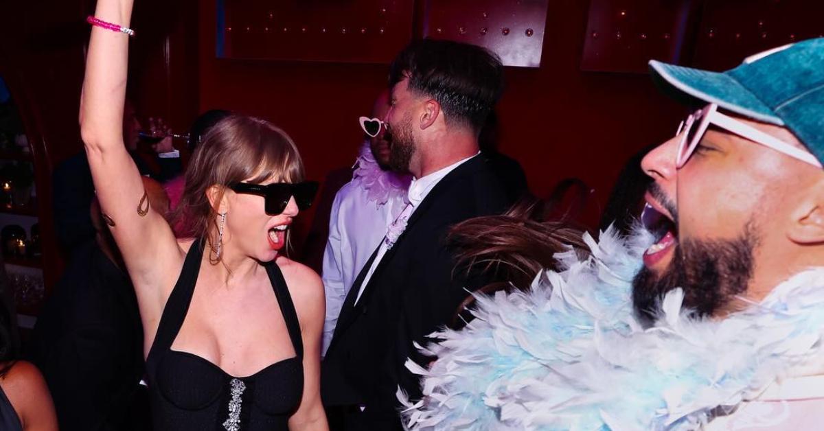 travis kelce surprises taylor swift eras tour themed party photos