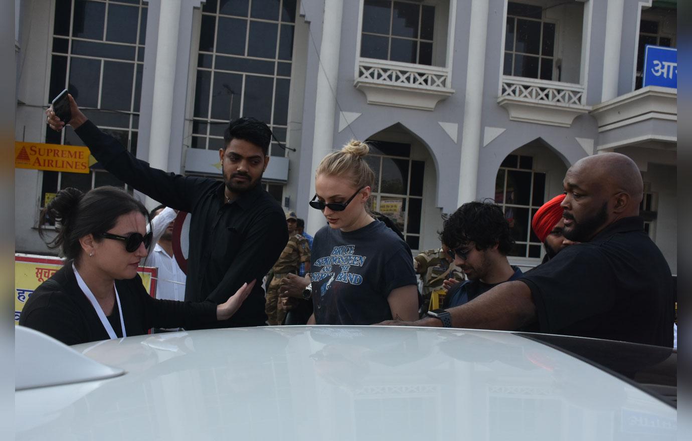 Sophie Turner and Joe Jonas are seen arriving at Jodhpur airport