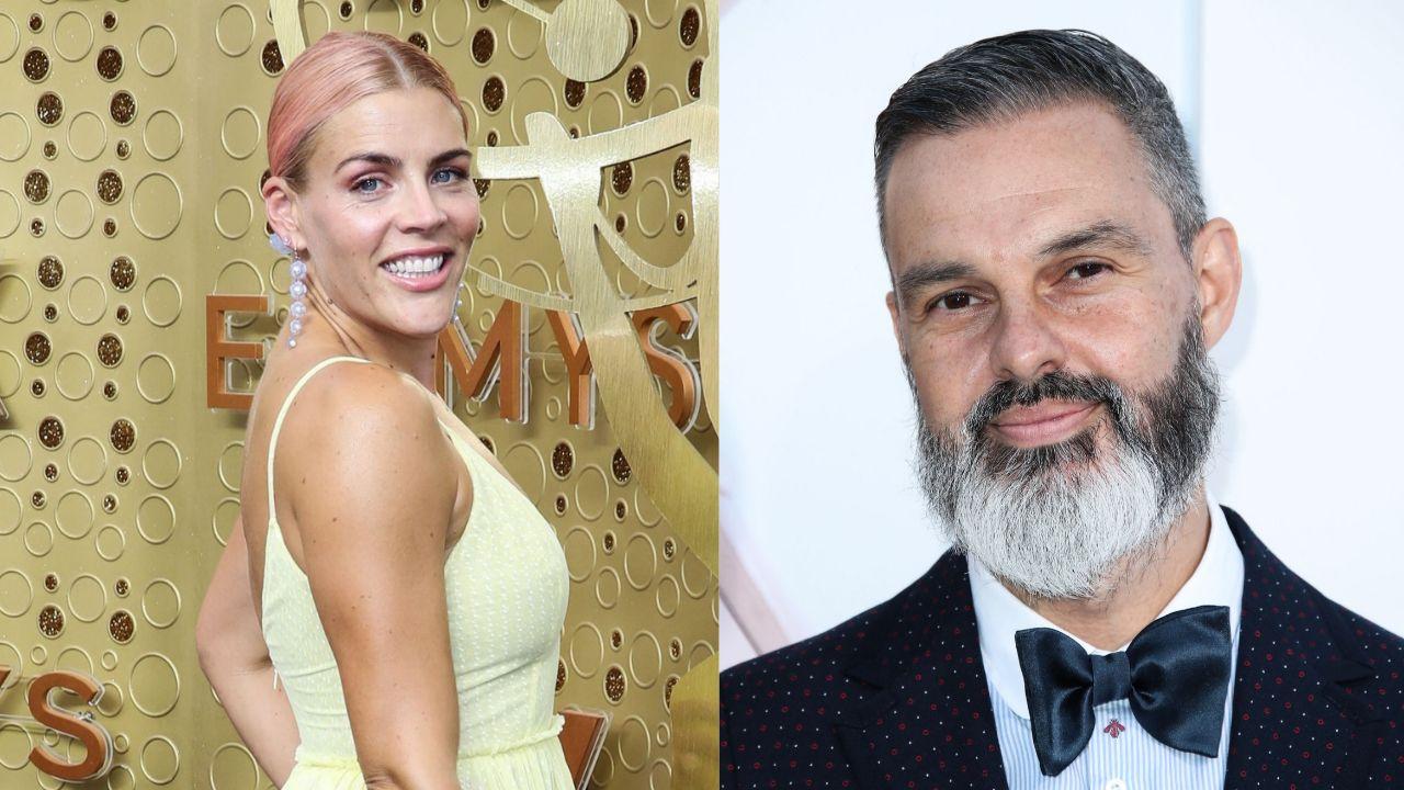 Split image of Busy Philipps and Marc Silverstein.
