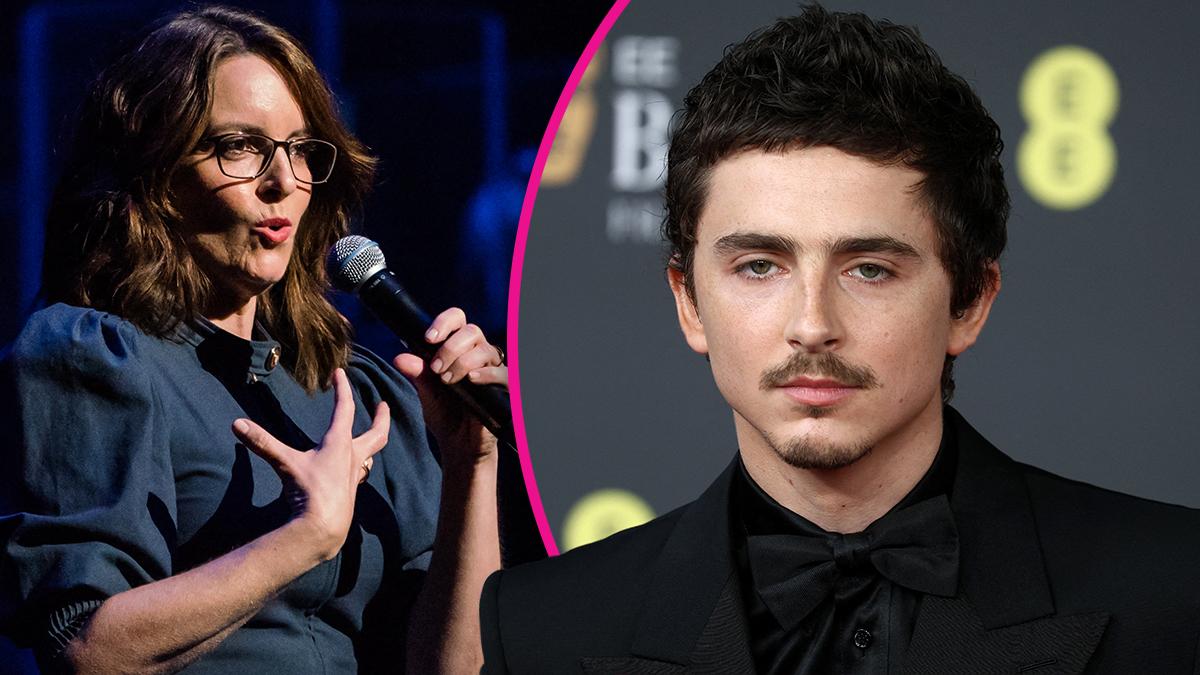 Photo of Tina Fey and Timothée Chalamet