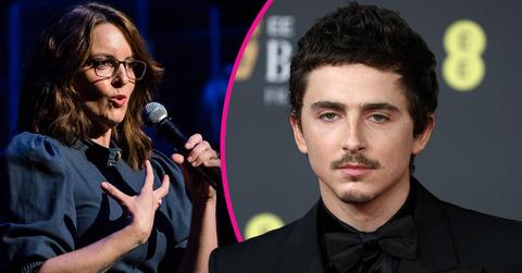 Photo of Tina Fey and Timothée Chalamet
