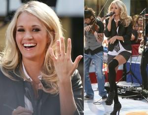 Carrie Underwood Flaunts Wedding Band & Knee Highs!