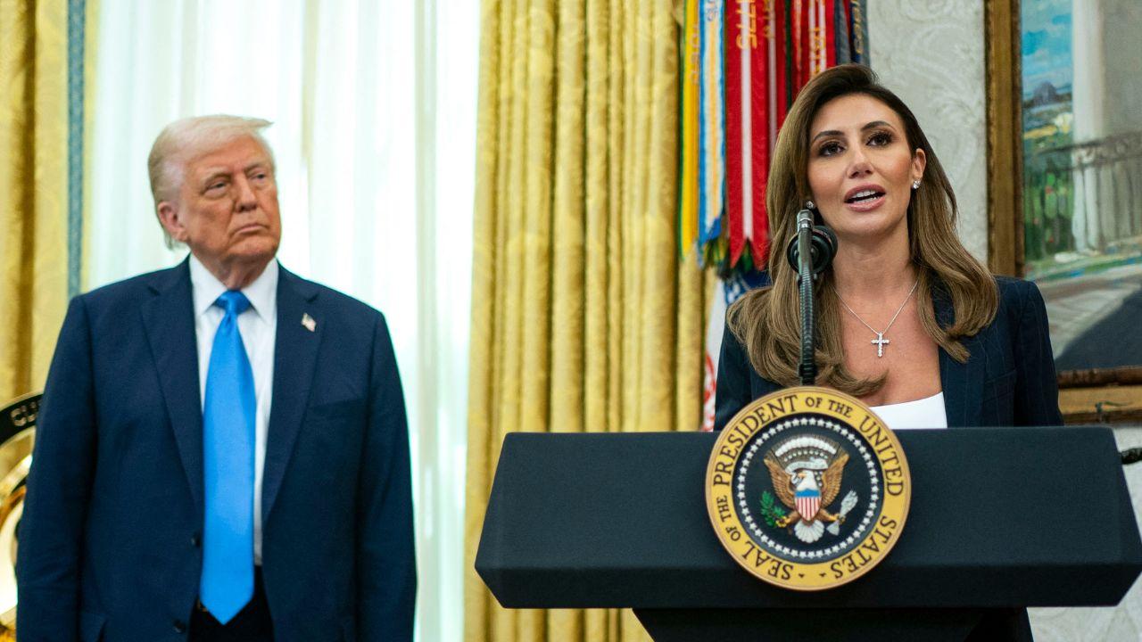 Photo of Donald Trump and Alina Habba.