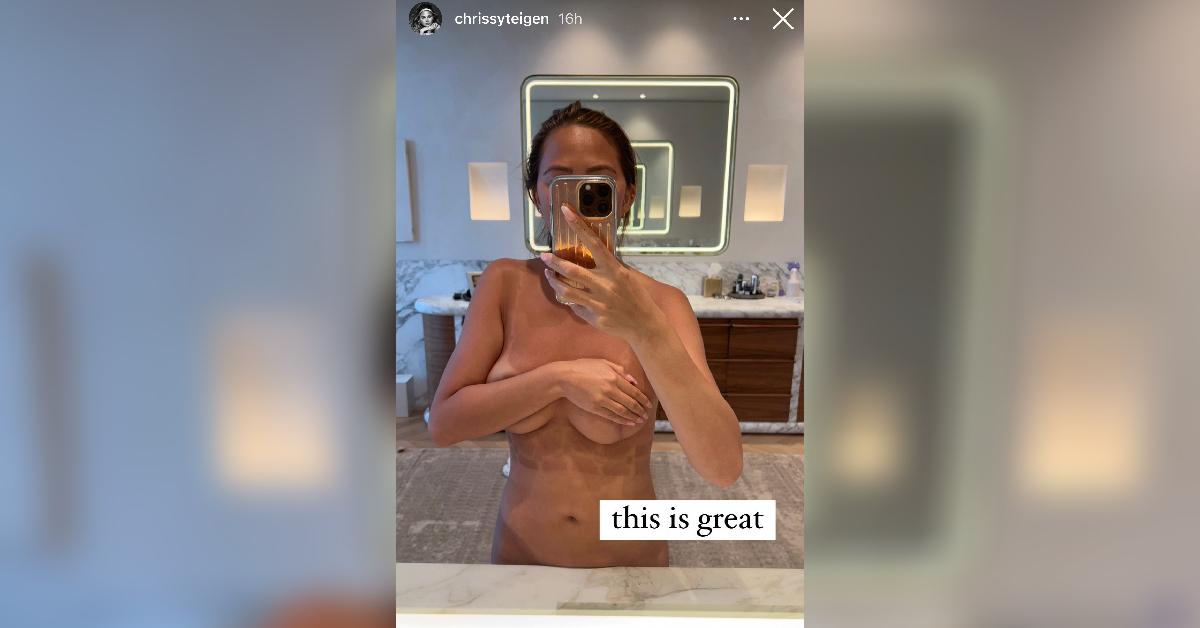 chrissy teigen bares it all mirror selfie