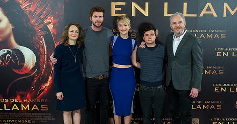 Producer Nina Jacobson, actor Liam Hemsworth, actress Jennifer Lawrence, actor Josh Hutcherson and director Francis Lawrence