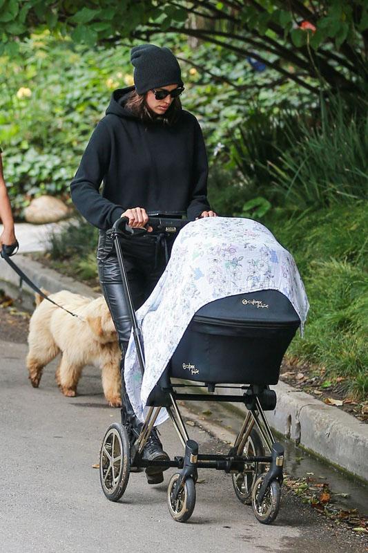 *EXCLUSIVE* Irina Shayk takes her newborn baby for a stroll