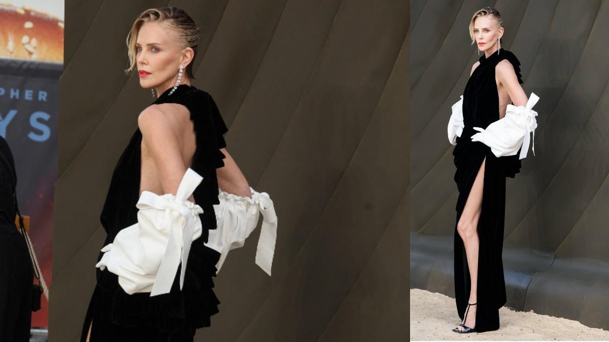 charlize theron dress odyssey premiere