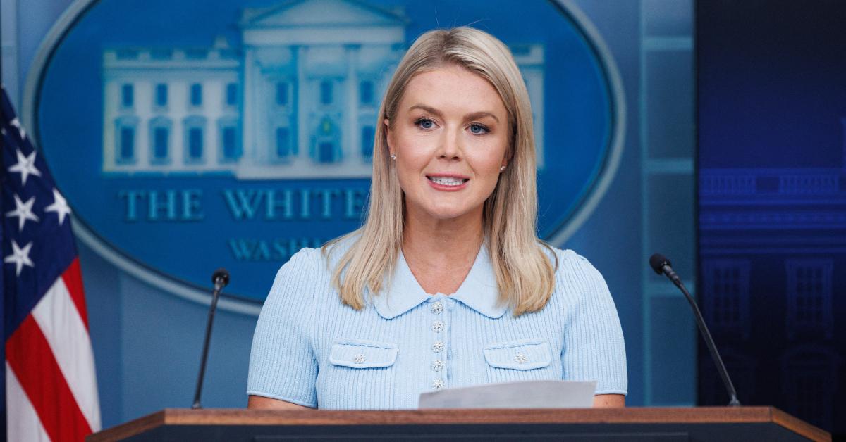 image of Karoline Leavitt addressed the president's health after concerns about his swollen legs.