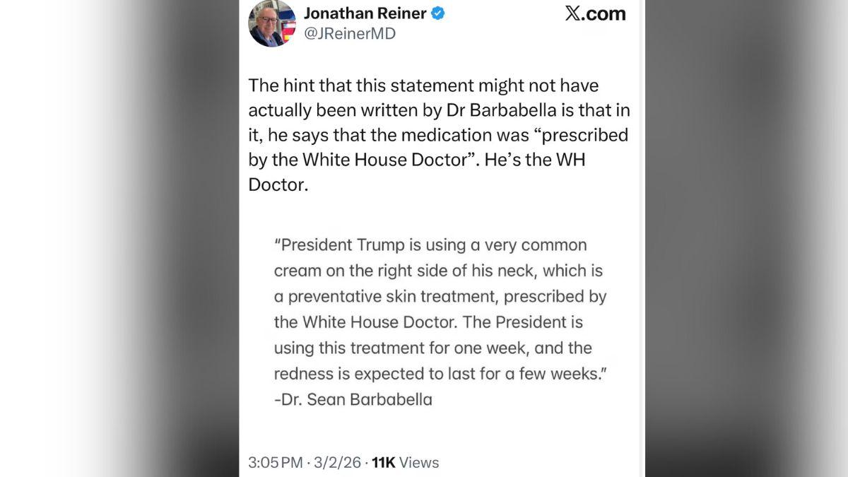 Image of Dr. Jonathan Reiner wondered whether the statement about the rash was actually an official one.