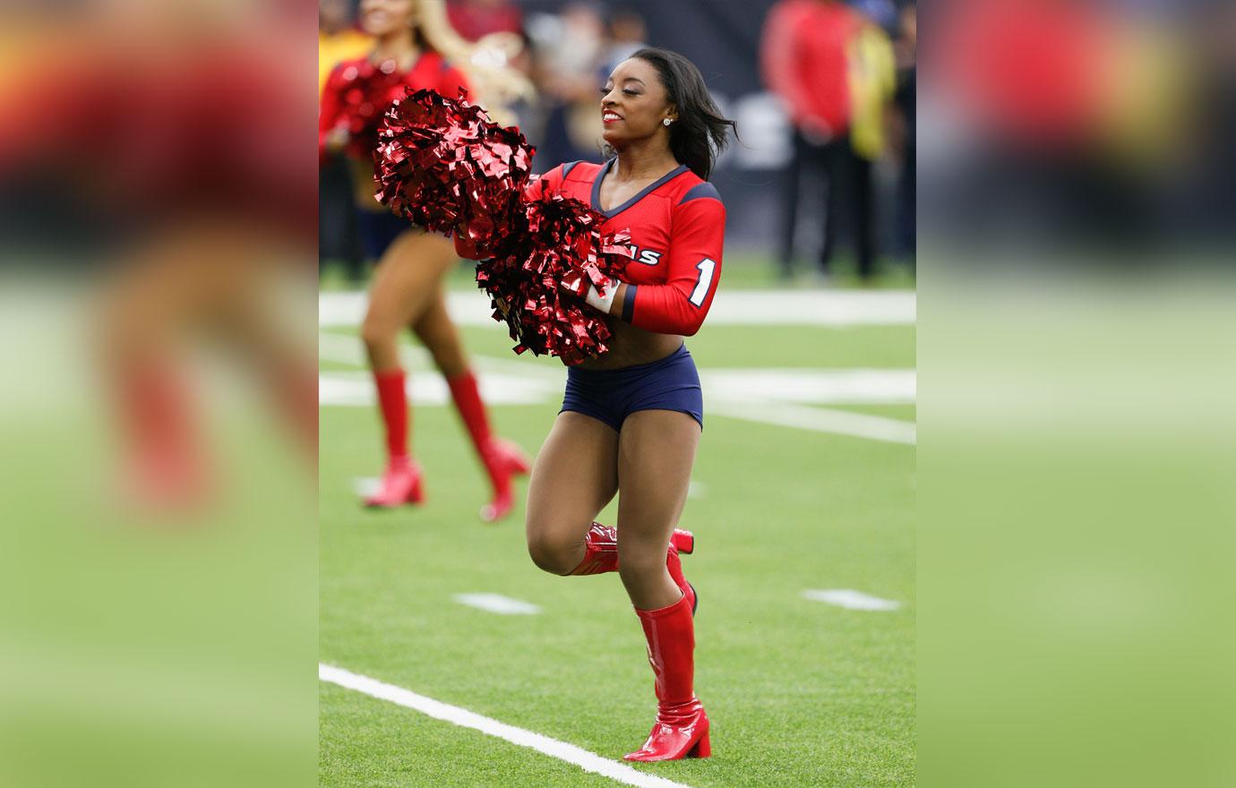 Simone Biles Crushes Texans Cheerleading Debut, Mostly