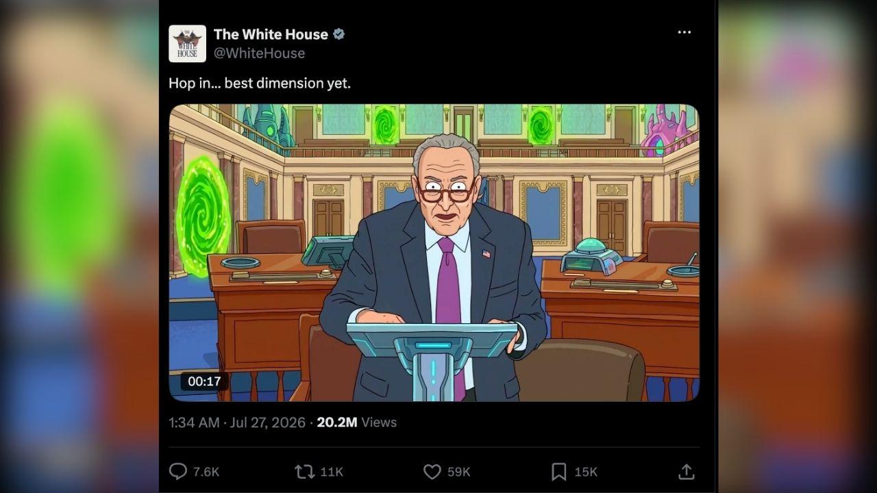 Image of The animated clip turned Chuck Schumer into a robot.