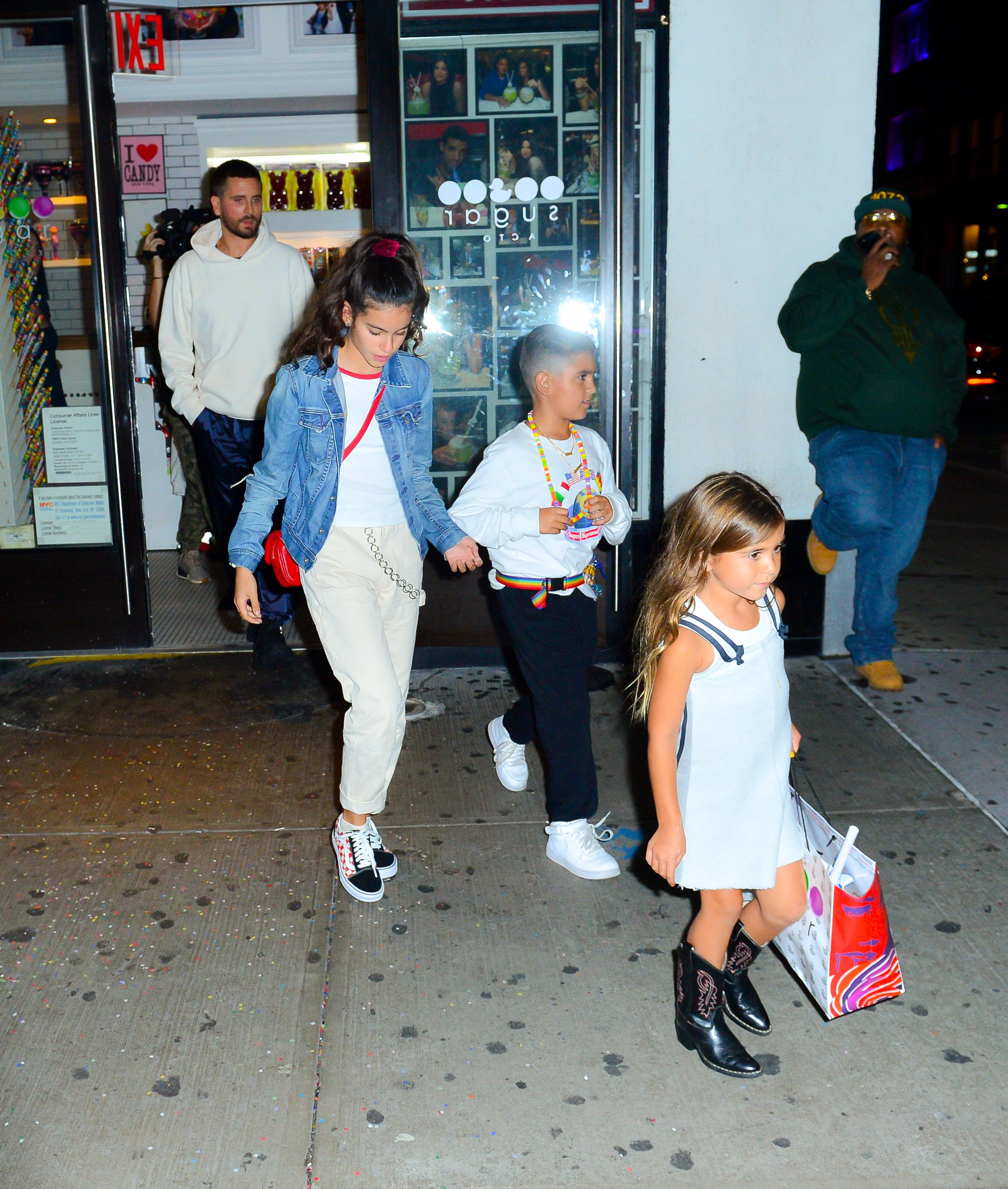 Scott Disick takes kids to Sugar Factory for candy during family night  out