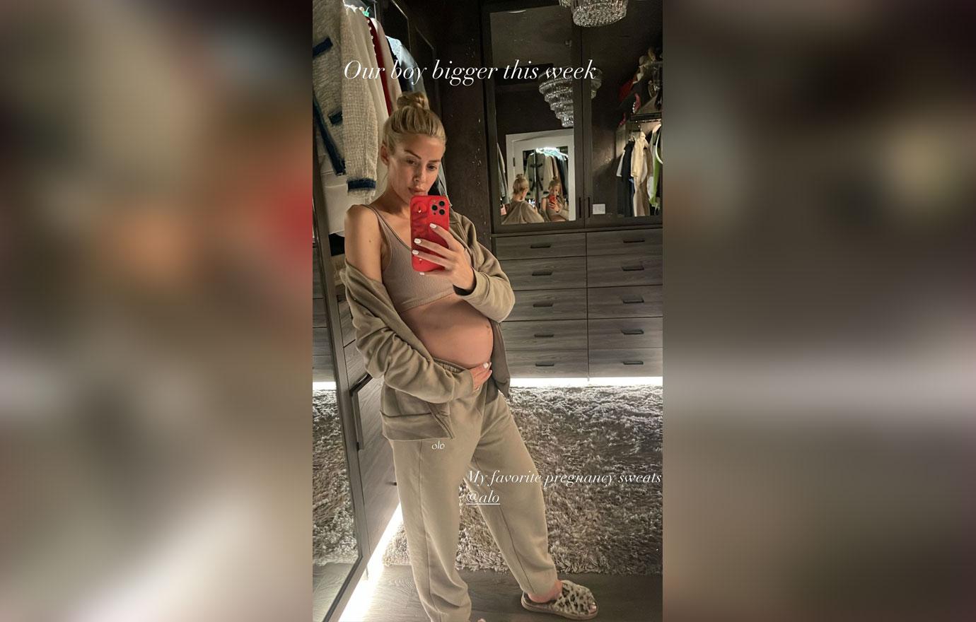 ready to burst pregnant heather rae young flaunts growing baby bump