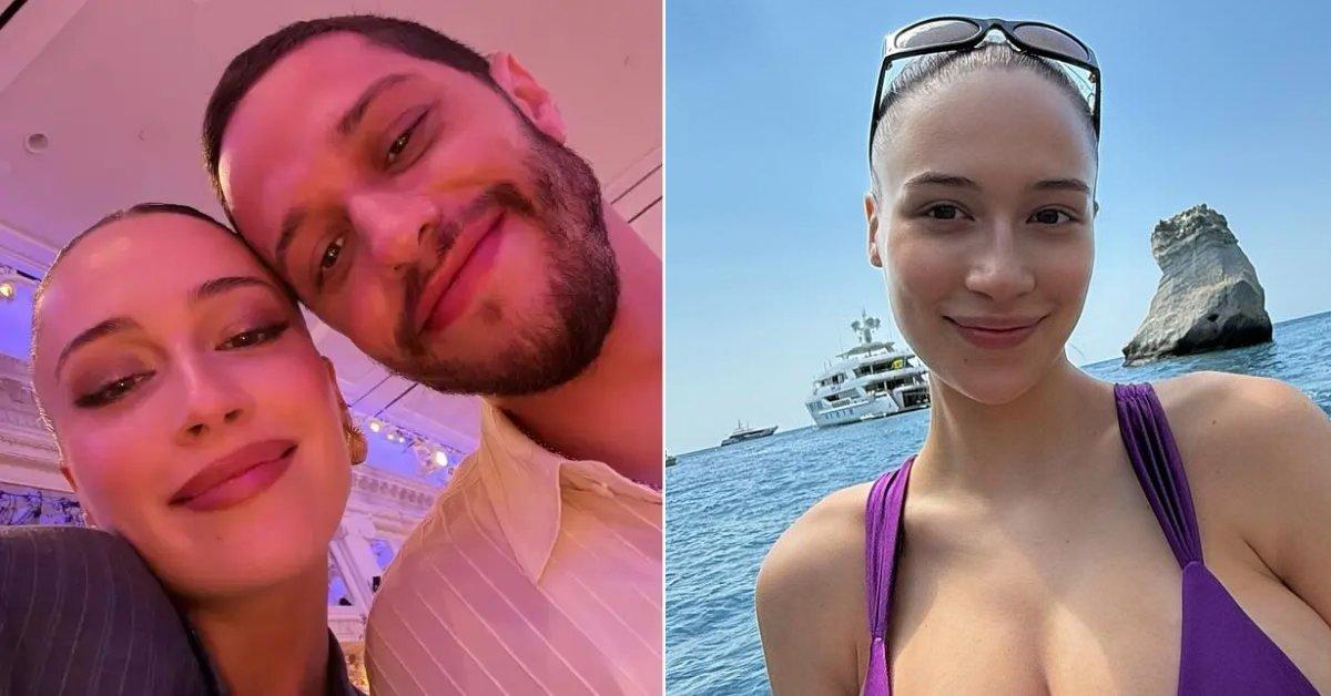 Photo of Pete Davidson with Elsie Hewitt and a separate photo of Hewitt