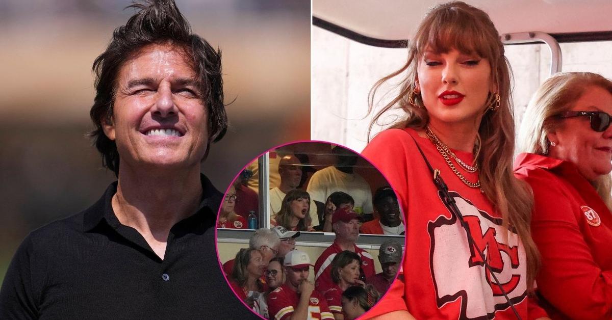 Taylor Swift Cheers on Husband Travis Kelce Alongside Pal Tom Cruise at Monday Night Football Game After MSG Wedding: Photos