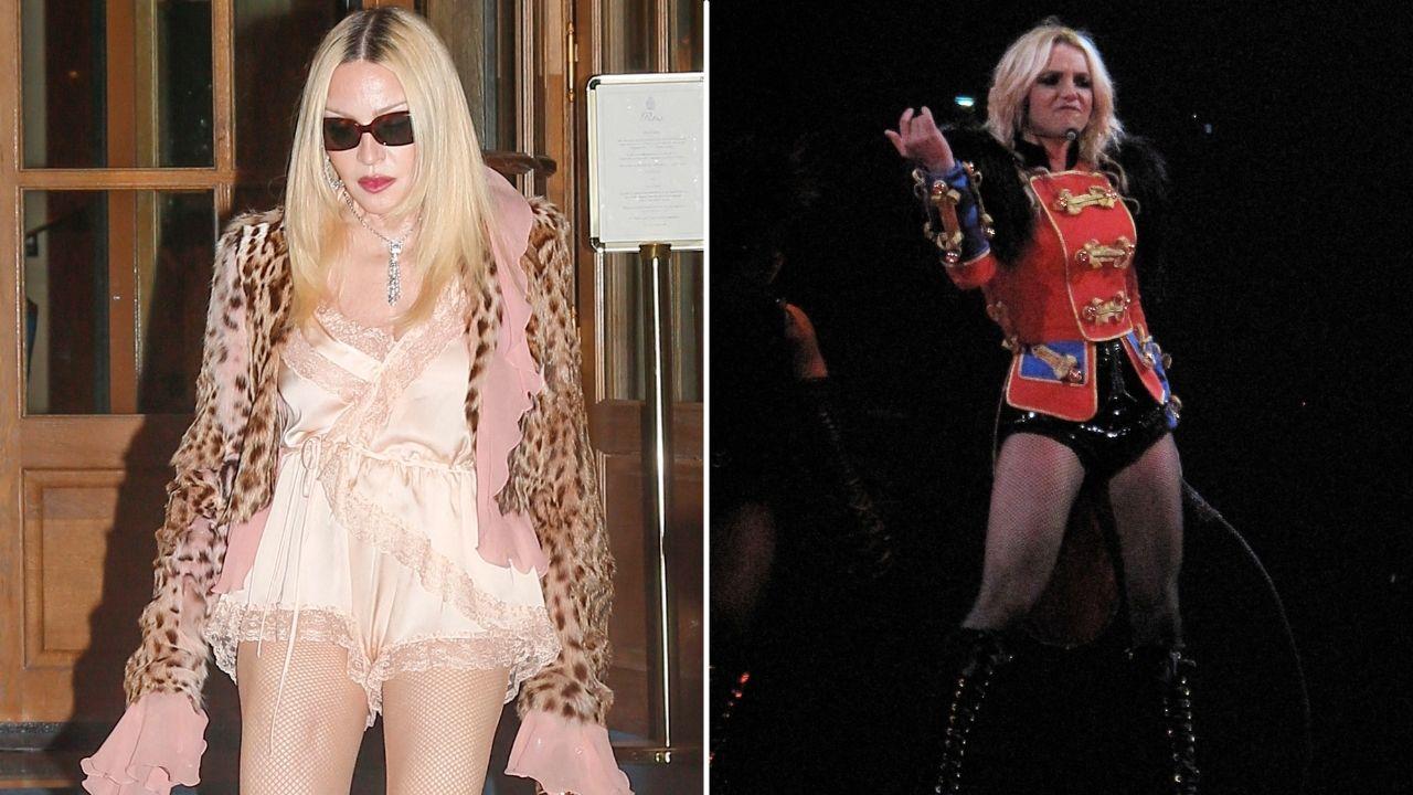 Split photo of Madonna and Brittany Spears