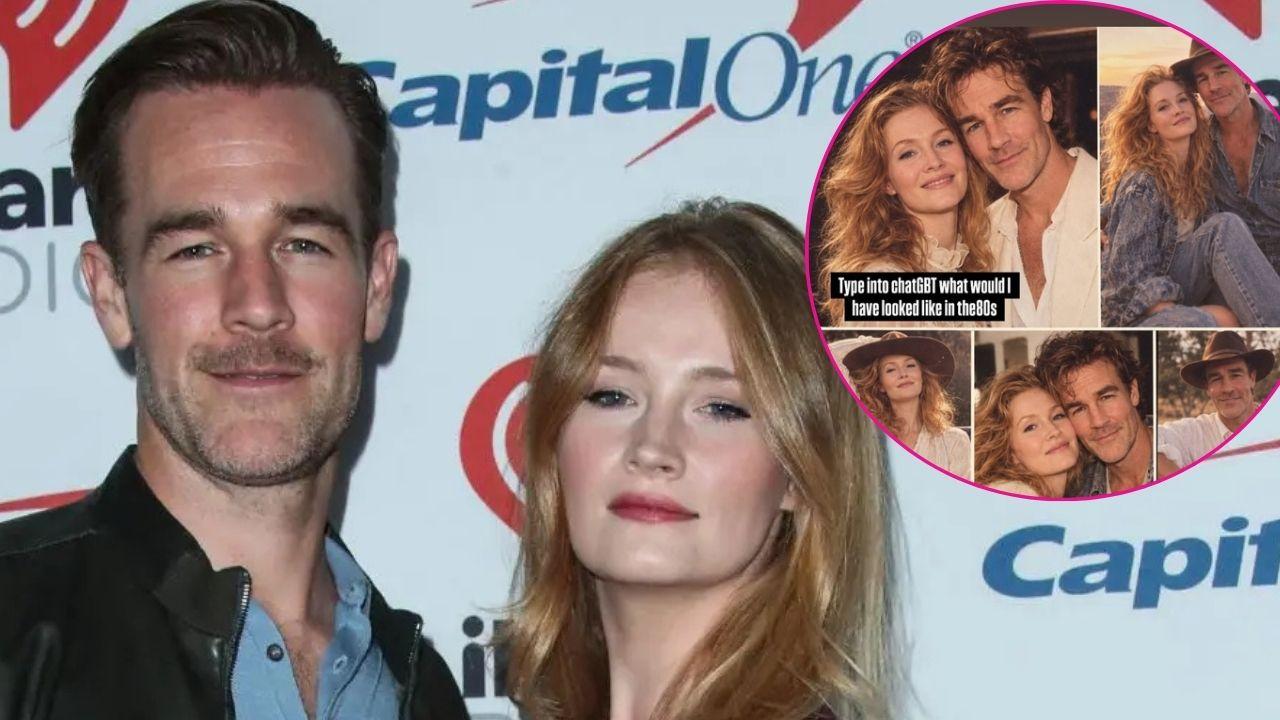 Split photo of James Van Der Beek & Kimberly Van Der Beek