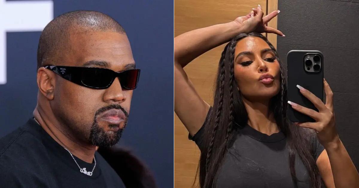 Composite photo of Kanye West and Kim Kardashian